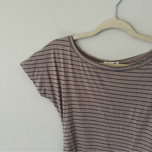 Sundry Ruched Striped T-Shirt Dress Tan Size 2 - Picture 2 of 9
